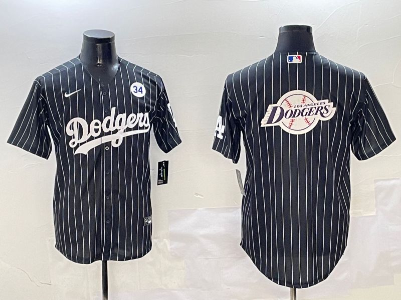 Men Los Angeles Dodgers Blank Black Stripe Jointly Name 2025 Nike MLB Jersey style 30